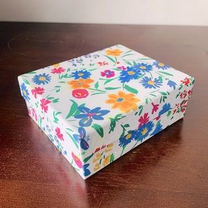 Kate Spade style gift box hand painted oils on cardboard recycled materials